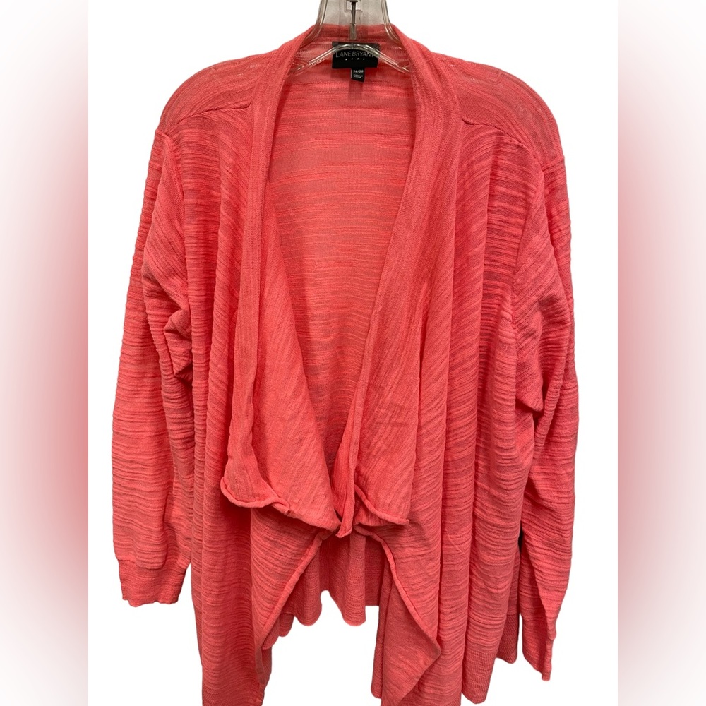 Lane Bryant Flyaway Front Spring Summer Fall Jacket Wrap Coral Color Size 26/28 - Picture 3 of 9